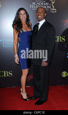 Montel Williams and wife 2010 Daytime Emmy Awards held at Las Vegas Hilton Hotel & Casino - arrivals Las Vegas, Nevada - Stock Photo