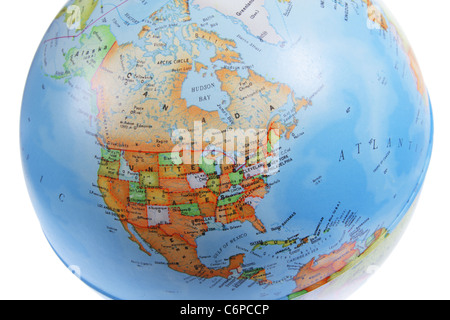 North America on Globe Stock Photo