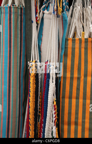 Crafts on display for sale at a street market in Panama City. Stock Photo