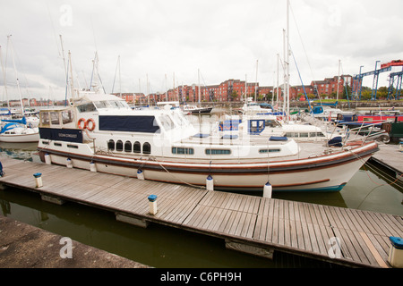 Preston Marina in the old docks, Lancashire, UK. Stock Photo