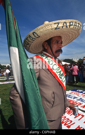 Thousands of Hispanic-Americans march demanding simplified citizenship procedures October 12, 1996 in Washington, DC Stock Photo