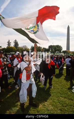 Thousands of Hispanic-Americans march demanding immigration rights Stock Photo