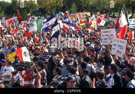 Thousands of Hispanic-Americans march demanding immigration reform Stock Photo