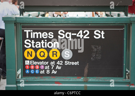 New York Subway Times Sq 42 St station is pictured in the New York City borough of Manhattan, NY, Tuesday August 2, 2011. Stock Photo