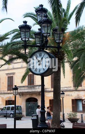 A clock in a town centre Stock Photo