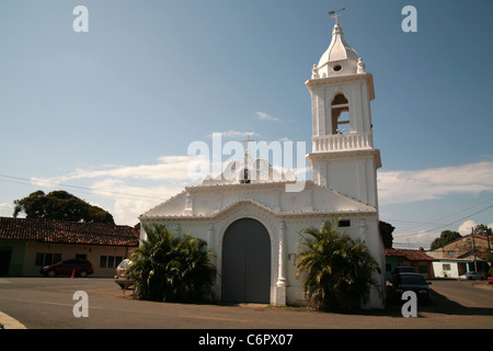 Monagrillo town, Herrera Province, Panama. San Miguel Arcangel Church. Stock Photo