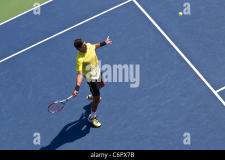 Juan Martin Del Potro (ARG) competing at the 2011 US Open Tennis. Stock Photo