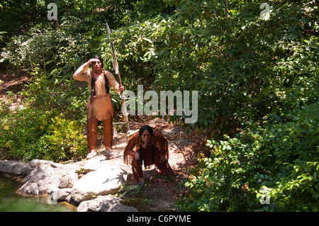 Indians at Disneyland Amusement Park in California USA Stock Photo