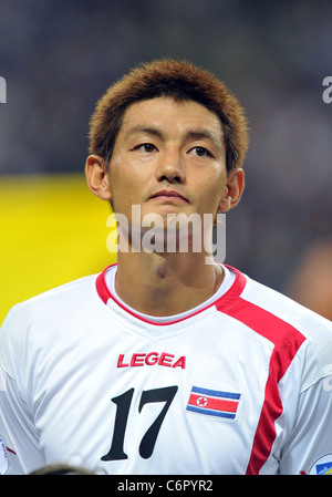 An Yong-Hak (PRK) playing for FIFA World Cup Brazil 2014 Asian Qualifier Third Round Group C match : Japan 1-0 North Korea. Stock Photo