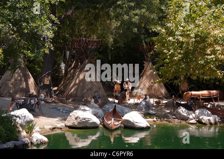 Indians at Disneyland Amusement Park in California USA Stock Photo