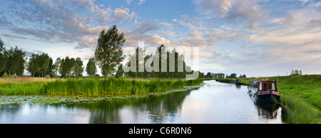 Narrowboat on the Great Ouse Stock Photo