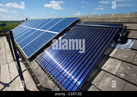 Solar Panels on a UK house Stock Photo