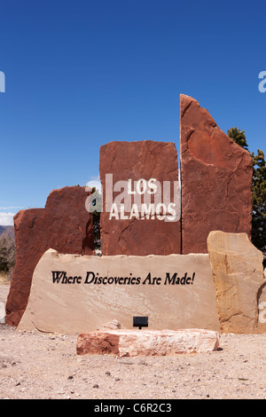 Entrance sign in the town of Los Alamos, New Mexico, USA Stock Photo ...