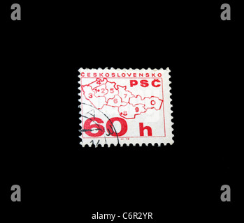 A Postage stamp isolated in black