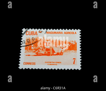 A Postage stamp isolated in black Stock Photo