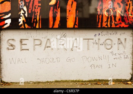 Part of one of the Belfast 'Peace Walls' Stock Photo