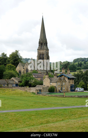 st peters church edensor chatsworth park estate derbyshire england uk Stock Photo