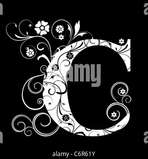 Letter Character with Ornaments Stock Photo