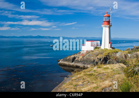 Sheringham Point Lighthouse on the west coast of Vancouver Island, Canada, near the town of Shirley, British Columbia, Canada. Stock Photo