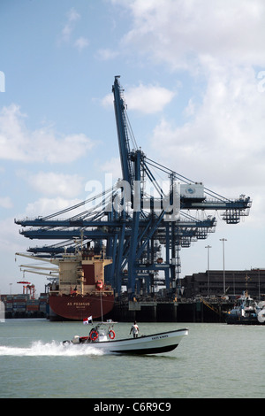 Panama Ports Company at Balboa, on the Pacific entrance of the Panama Canal. Stock Photo