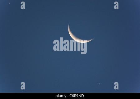 Moon Venus Jupiter Stock Photo