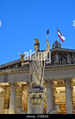 statue of athena in front of the austrian parliament, vienna Stock Photo