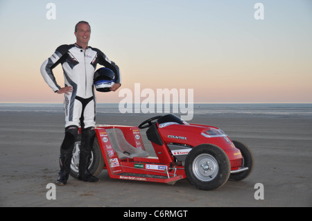 New world land speed record for a ride-on lawnmower The team behind Project Runningblade have set a new world land speed record Stock Photo