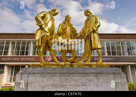 Statues of Matthew Boulton, James Watt and William Murdoch Stock Photo