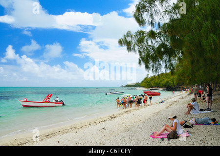 The beaches of Ile aux Cerfs, Flacq, Mauritius. Stock Photo
