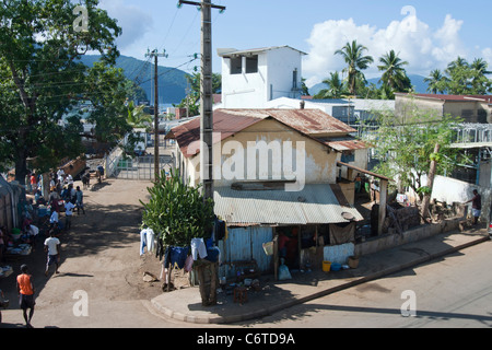 Hell Ville city, Nosy Be Madagascar, geography Africa. People in street Stock Photo