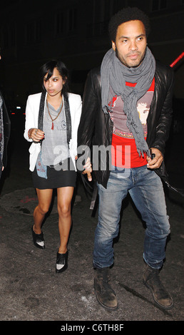 Lenny Kravitz arriving with girlfriend Celebrities outside Las Palmas club in Hollywood. Los Angeles, California - 06.06.10 Stock Photo