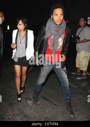 Lenny Kravitz arriving with girlfriend Celebrities outside Las Palmas club in Hollywood. Los Angeles, California - 06.06.10 Stock Photo