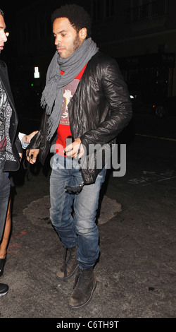 Lenny Kravitz arriving with girlfriend Celebrities outside Las Palmas club in Hollywood. Los Angeles, California - 06.06.10 Stock Photo