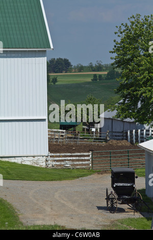 Vew of Amish country in Ohio USA US American Amish community daily life ...