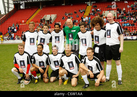 Team Brazier including Jeff Brazier, Jamie Archer, Danyl Johnson, Lee Ryan Celebrity Soccer Six 2010 tournament at Charlton Stock Photo