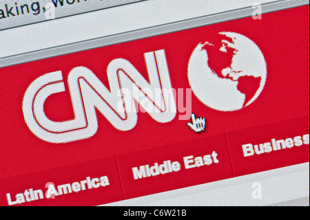 Close up of the CNN logo as seen on its website. (Editorial use only: print, TV, e-book and editorial website). Stock Photo