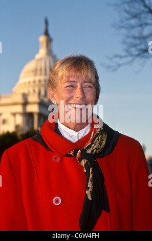 Freshman Congressional Representative Carolyn McCarthy in front of the capitol dome Stock Photo