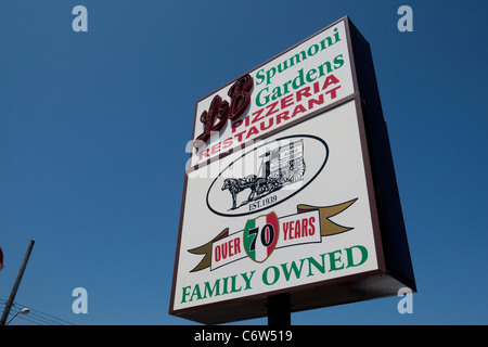 Spumoni Gardens restaurant is pictured in the New York city borough of Brooklyn, NY, Sunday July 31, 2011. Stock Photo