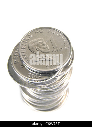 Currency from Philippines - Various banknotes and coins. Philippine Pesos! Stock Photo