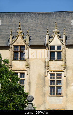 Gothic Windows Château Allemagne-en-Provence, Provence, France Stock Photo