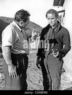 MARLON BRANDO US film actor rehearsing while filming One-Eyed Jacks in 1961 Stock Photo