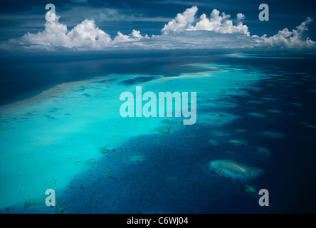 Fringing Coral Reef. Palau Islands, Micronesia, Pacific Ocean Stock Photo