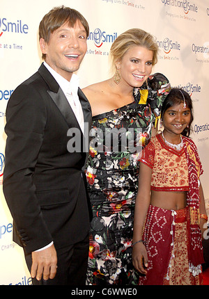 Stylist Ken Paves, Jessica Simpson and Operation Smile patient Meena 2010 Operation Smile's Annual Gala New York City, USA - Stock Photo