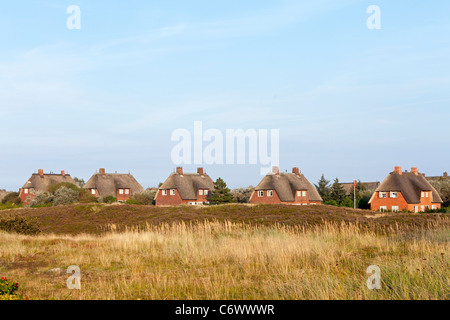 thatched houses in List, Sylt Island, Schleswig-Holstein, Germany Stock Photo