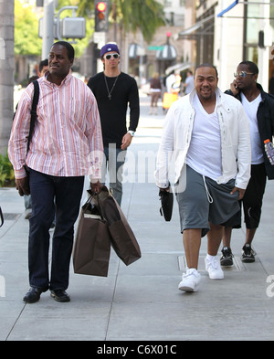 Timbaland aka Tim Mosely shopping at Louis Vuitton on Rodeo Drive