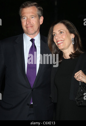 NBC Nightly News anchor, Brian Williams and Jane Williams at the Vanity Fair party before the 2010 Tribeca Film Festival at the Stock Photo