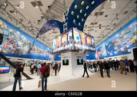 Samsung display stand at IFA consumer electronics trade fair in Berlin Germany 2011 Stock Photo