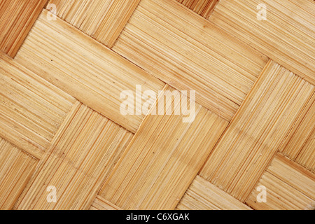 diagonal woven bamboo strips for background texture Stock Photo