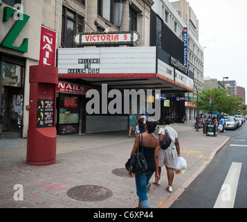 The shuttered Victoria Theater in Harlem Stock Photo