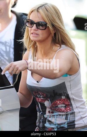 Kerry Katona leaving the hairdressers with her daughters Sussex